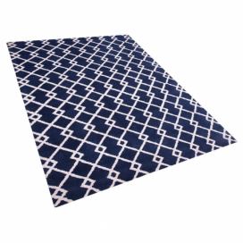 Modrý geometrický koberec 160x230 cm SERRES Beliani.cz
