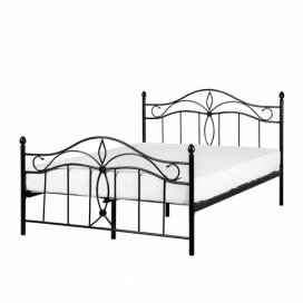 Černá zdobená kovová postel 160x200 cm ANTLIA