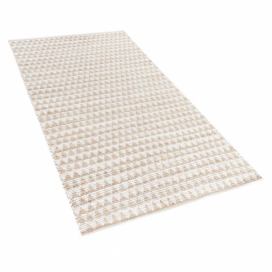 Béžový geometrický koberec 80x150 cm TUNCELI Beliani.cz