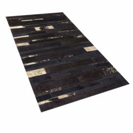 Hnědozlatý patchwork koberec z hovězí kůže 80x150 cm ARTVIN Beliani.cz