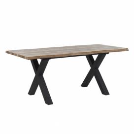 Rozkládací jídelní stůl 140/180 x 90 cm tmavé dřevo s černou BRONSON