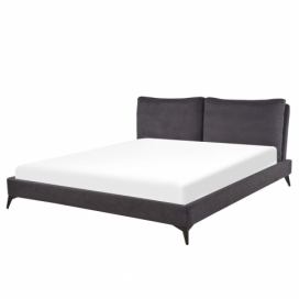 Sametová postel 180 x 200 cm tmavě šedá MELLE