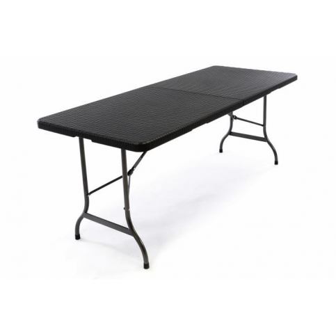 OEM D37108 Skládací zahradní stůl - černý 180 x 75 cm - T-zboží.cz