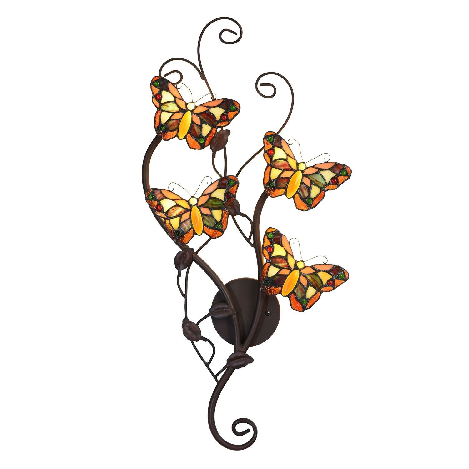 Nástěnná lampa Tiffany Papillons - 32*68 cm G4/4*2W Clayre & Eef - LaHome - vintage dekorace
