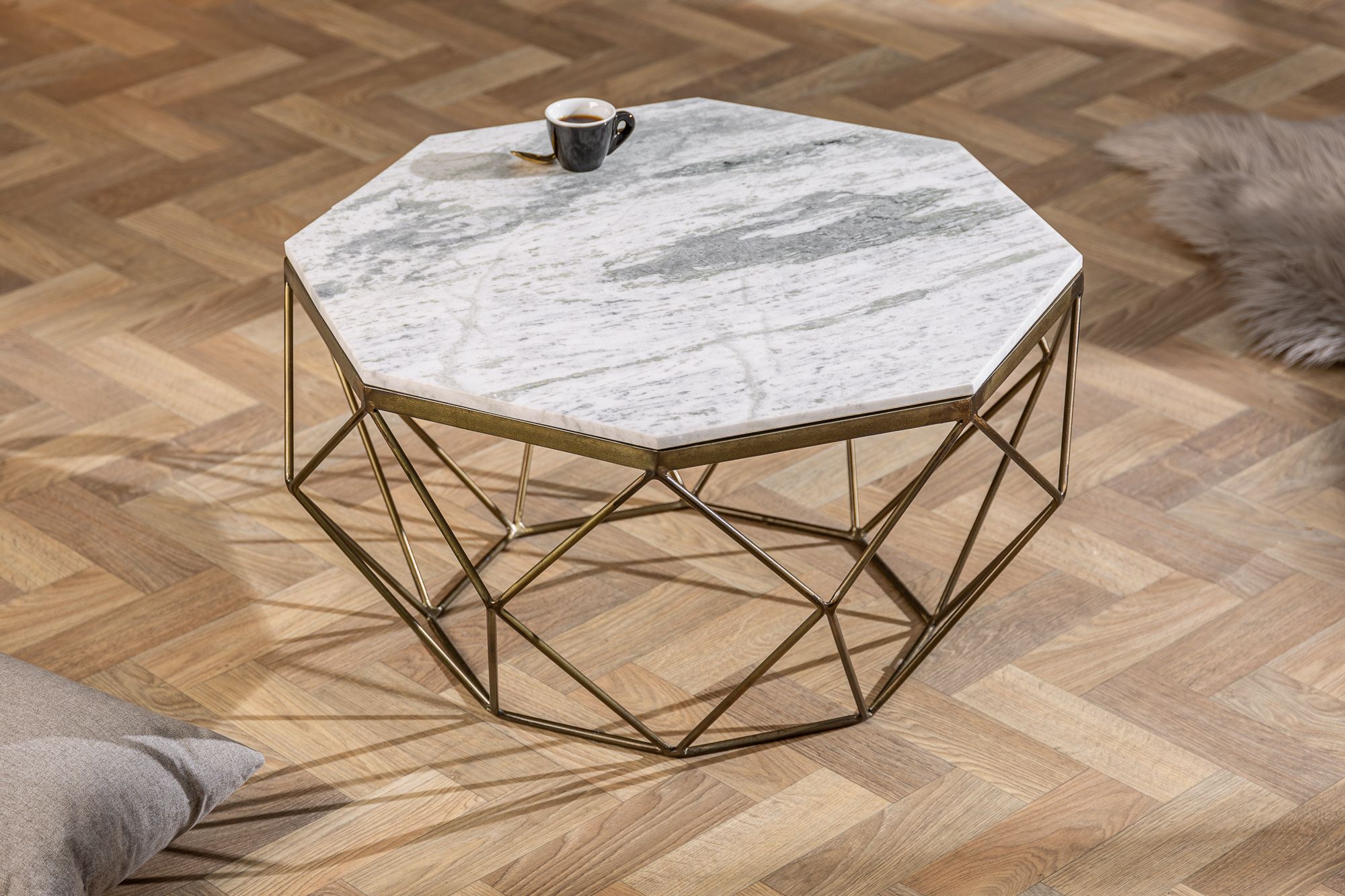 LuxD Designový konferenční stolek Acantha 70 cm mramor bílý - Skladem (RP) - Estilofina-nabytek.cz