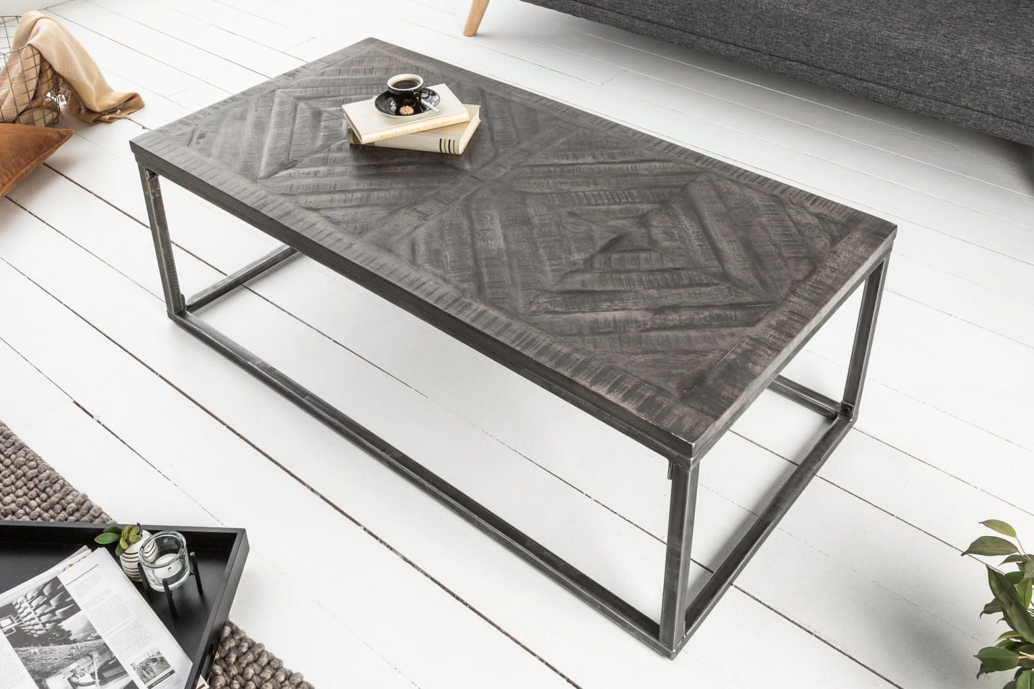 LuxD Designový konferenční stolek Allen Home 100 cm šedé mango - Estilofina-nabytek.cz