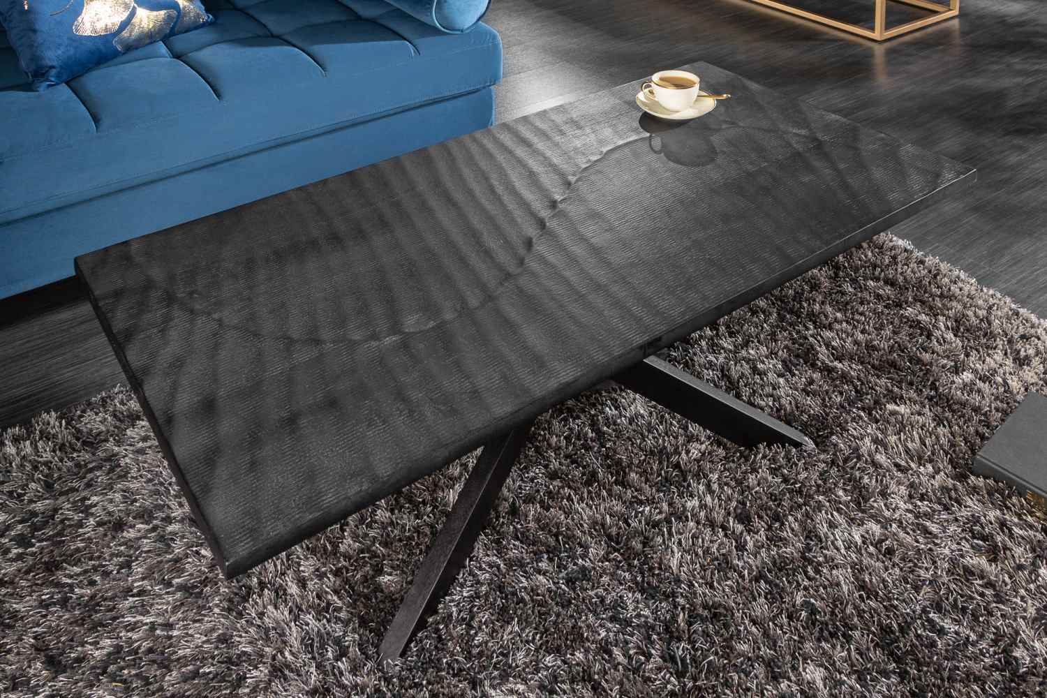 LuxD Designový konferenční stolek Shayla 110 cm černý - mango - Estilofina-nabytek.cz