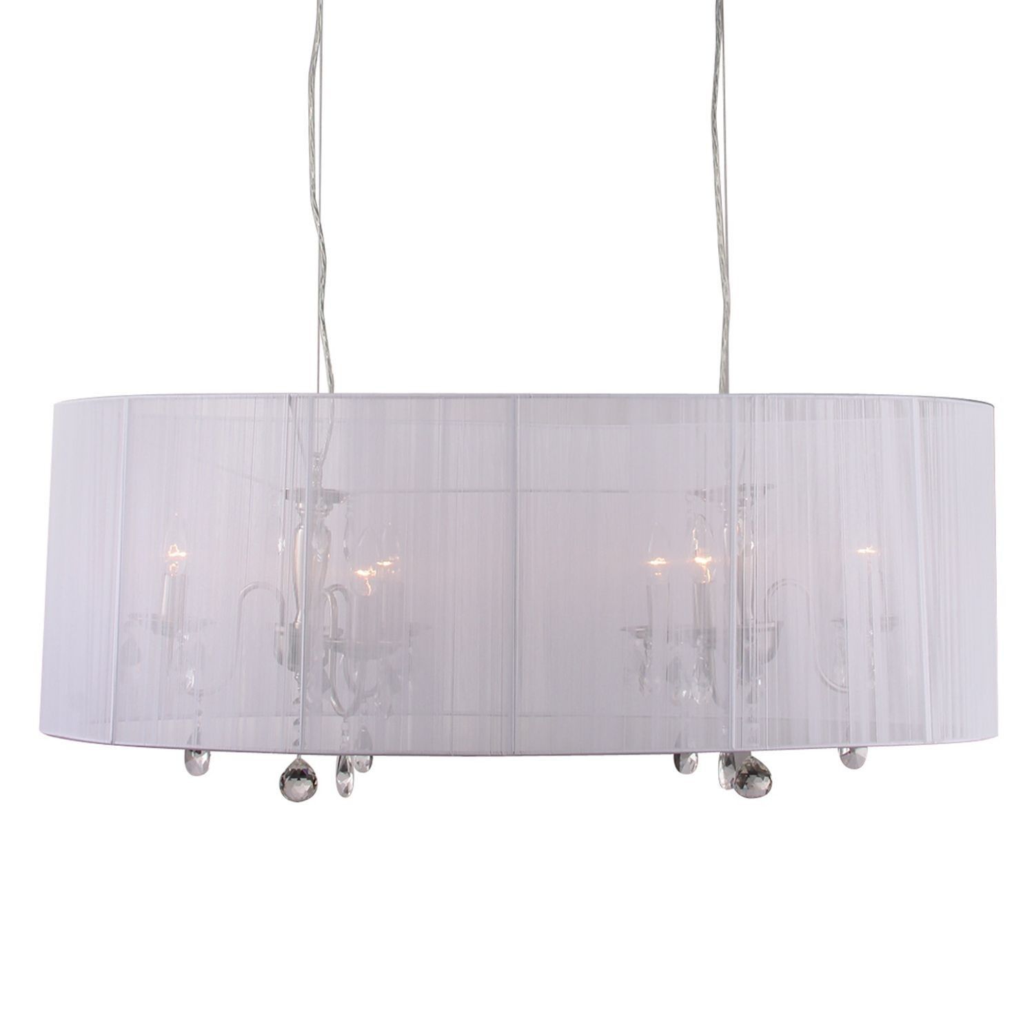 Bílý oválný lustr Merel White - 100*46*34 cm / 6*E14 Collectione - LaHome - vintage dekorace