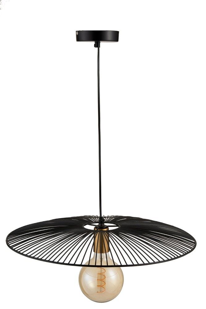 Černé kovové stropní světlo Line large - Ø 50*90 cm J-Line by Jolipa - LaHome - vintage dekorace
