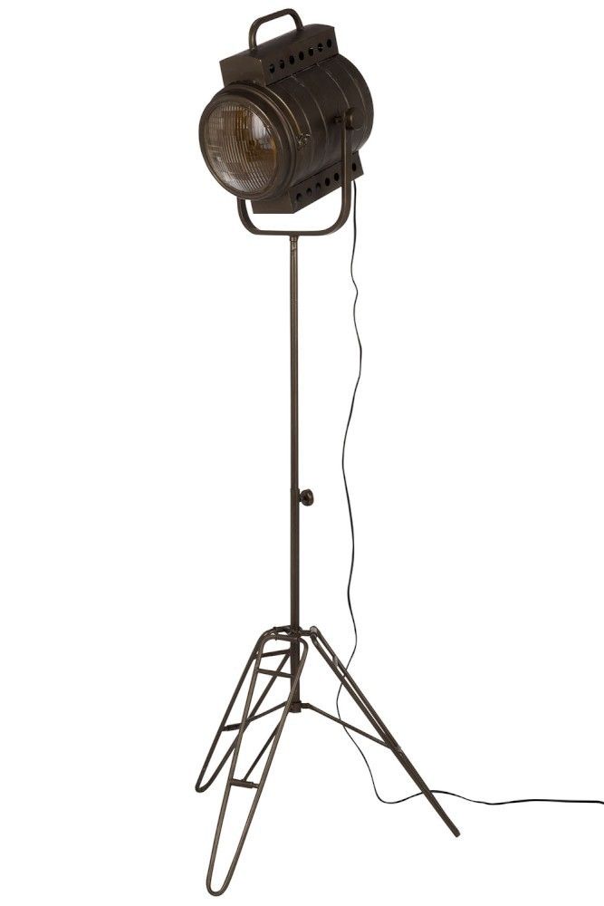 Černá kovová stojací lampa Industrial - 60*50*170cm J-Line by Jolipa - LaHome - vintage dekorace