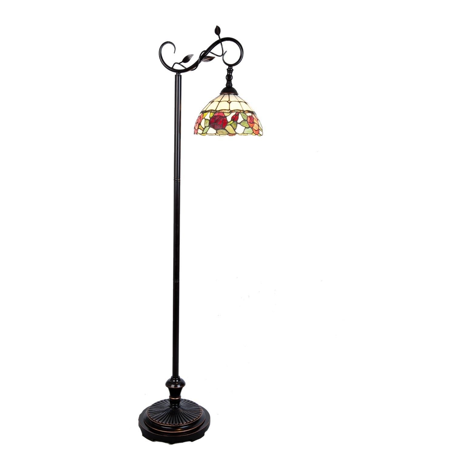 Stojací lampa Tiffany Rosalin - 40*27*152 cm / E27/60w Clayre & Eef - LaHome - vintage dekorace