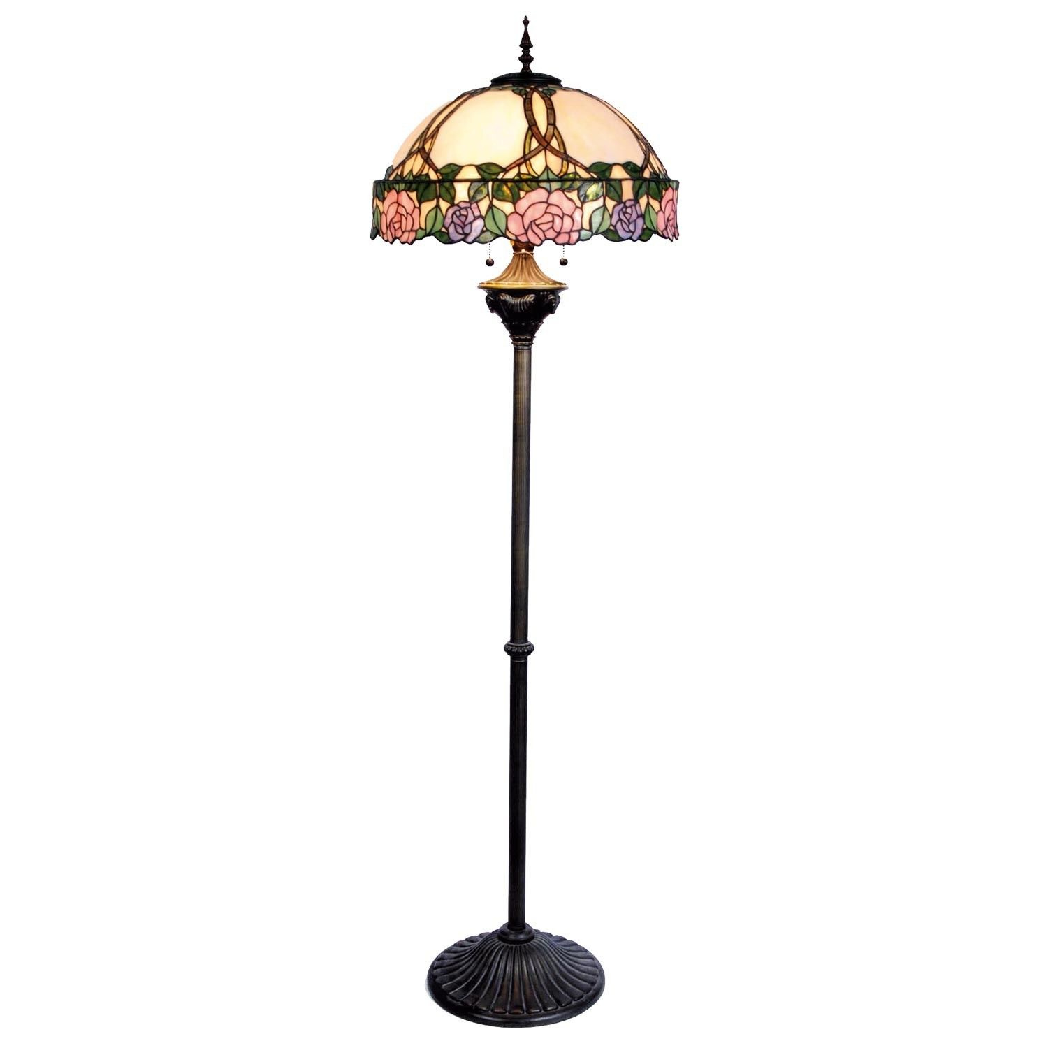 Stojací lampa Tiffany - Ø 50*164 cm 3x E27 / Max 60W Clayre & Eef - LaHome - vintage dekorace