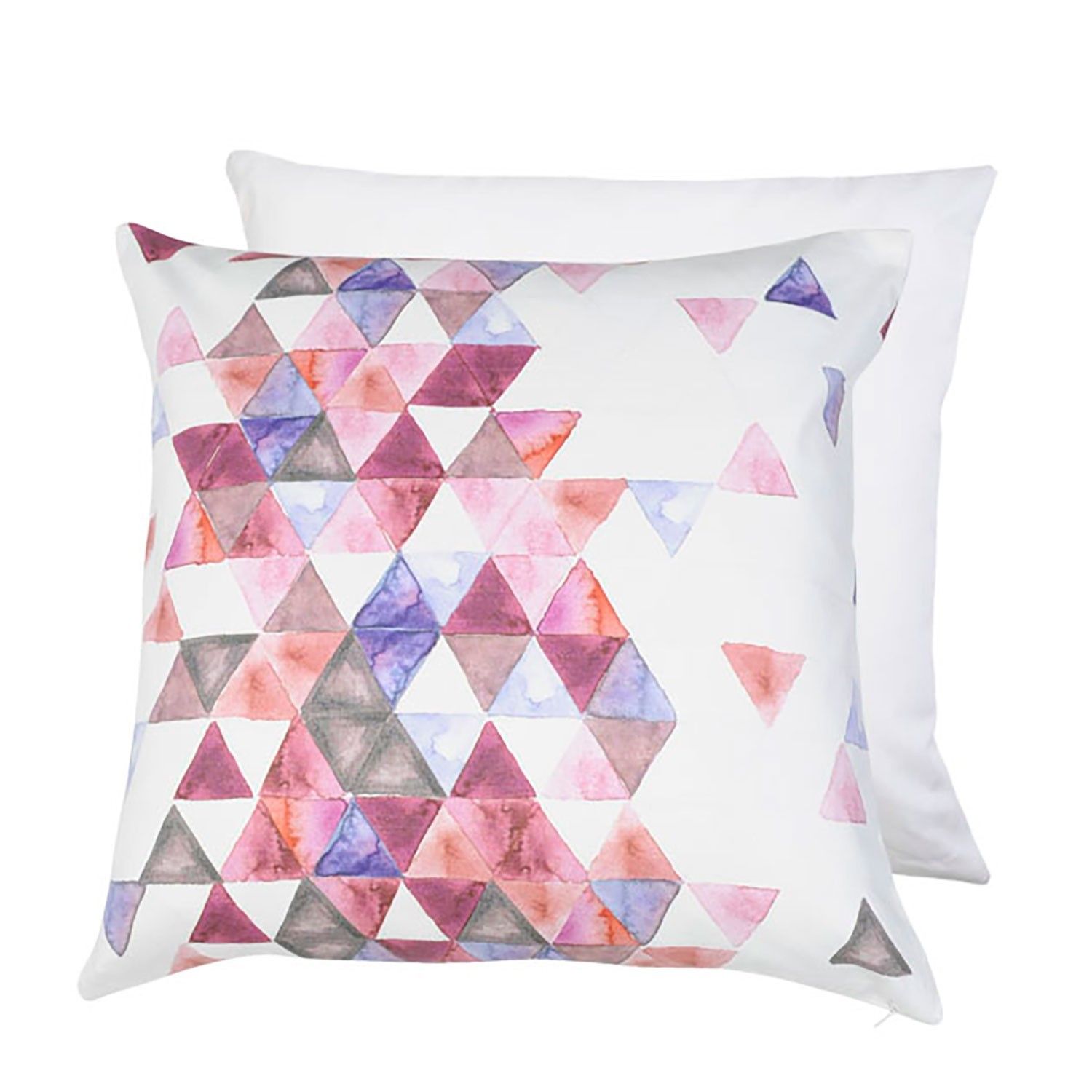 Bavlněný povlak na polštář s barevnými trojúhelníky Watercolours - 50*50 cm Clayre & Eef - LaHome - vintage dekorace