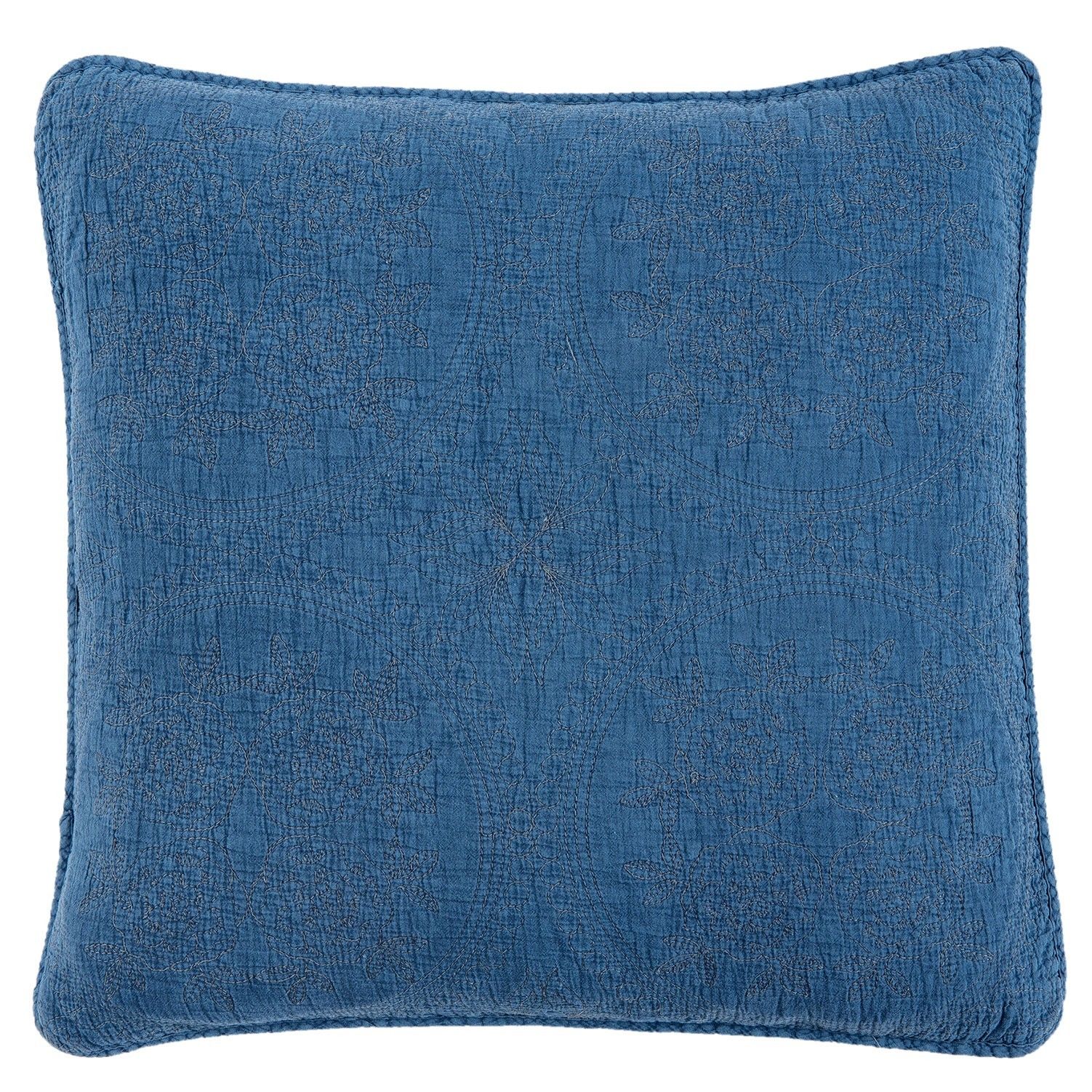 Modrý vintage povlak na polštář Quilt 181 - 40*40 cm Clayre & Eef - LaHome - vintage dekorace