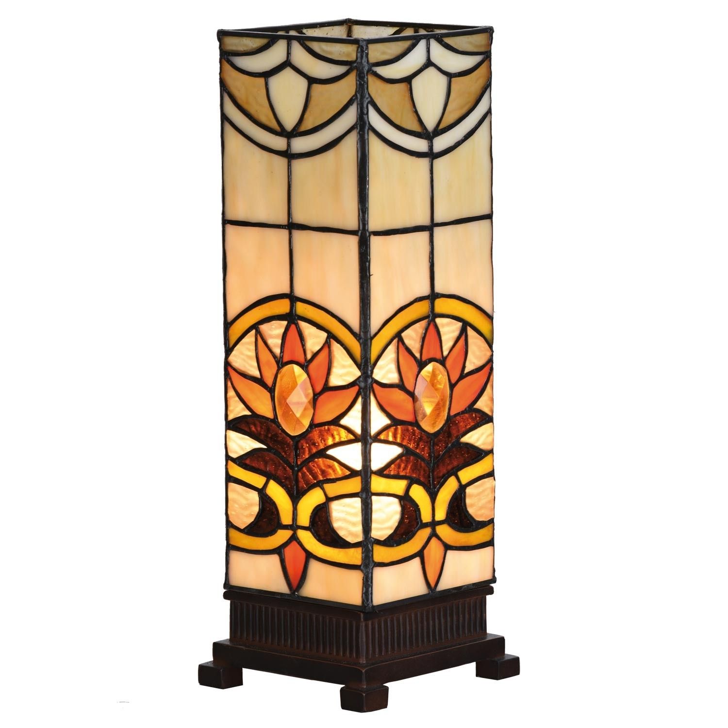 Stolní lampa Tiffany Fleur - 12*35 cm 1x E14 / Max 40W Clayre & Eef - LaHome - vintage dekorace