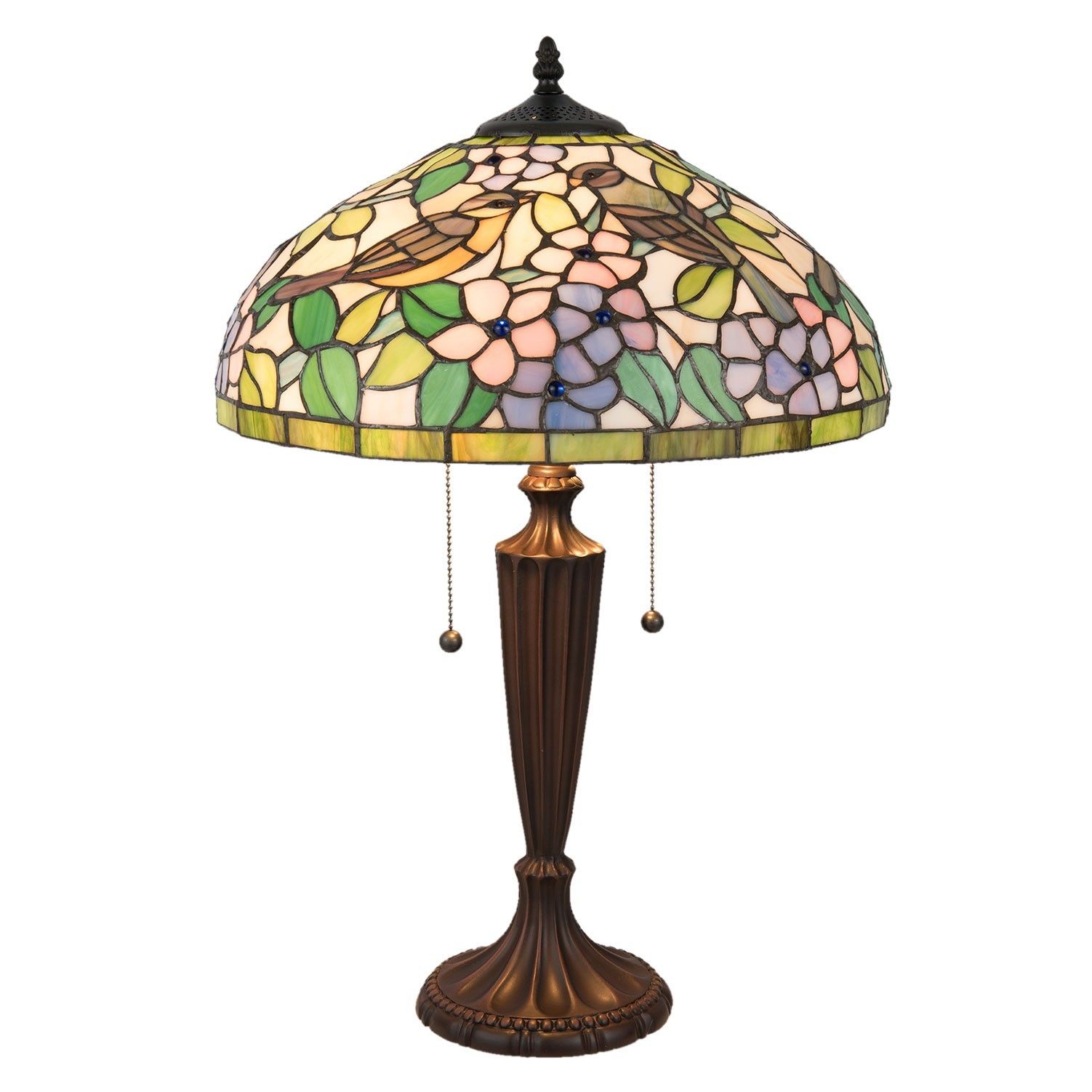 Stolní lampa Tiffany Floraison - Ø 41*60 cm / E27 / Max. 2x60 Watt Clayre & Eef - LaHome - vintage dekorace