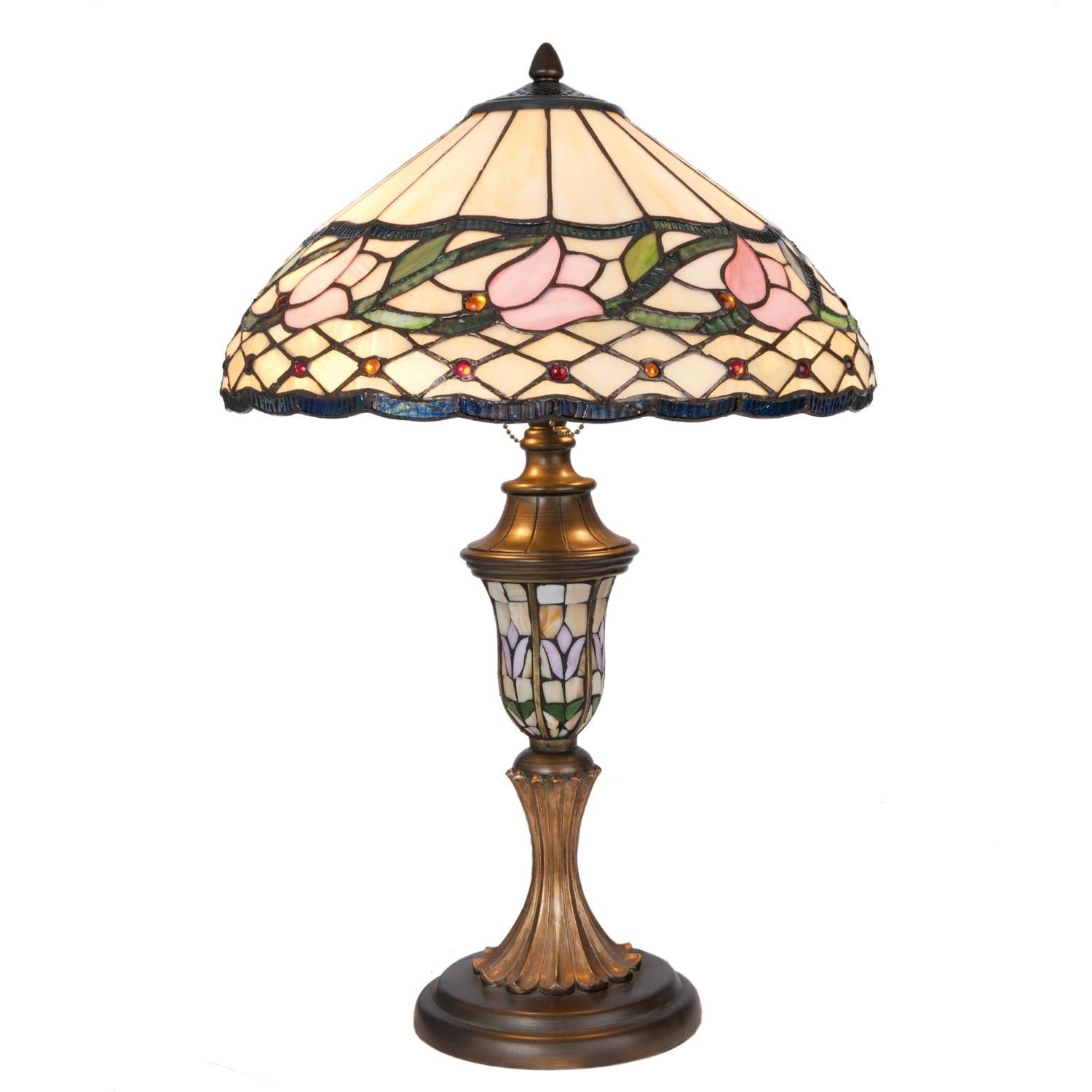 Stolní lampa Tiffany Lovely Tulip - Ø 40*60 cm Clayre & Eef - LaHome - vintage dekorace
