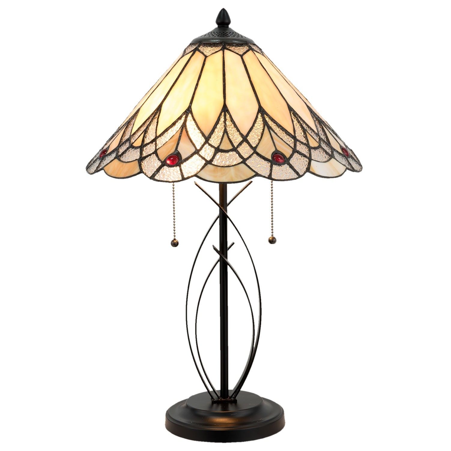 Stolní lampa Tiffany Peaceful - 40*60 cm 2x E27/60W Clayre & Eef - LaHome - vintage dekorace