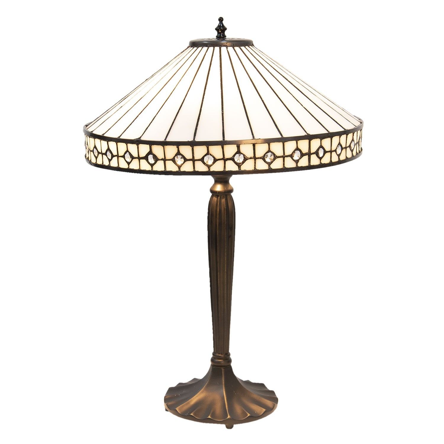 Stolní lampa Tiffany Small Diamand - Ø 40*58 cm Clayre & Eef - LaHome - vintage dekorace