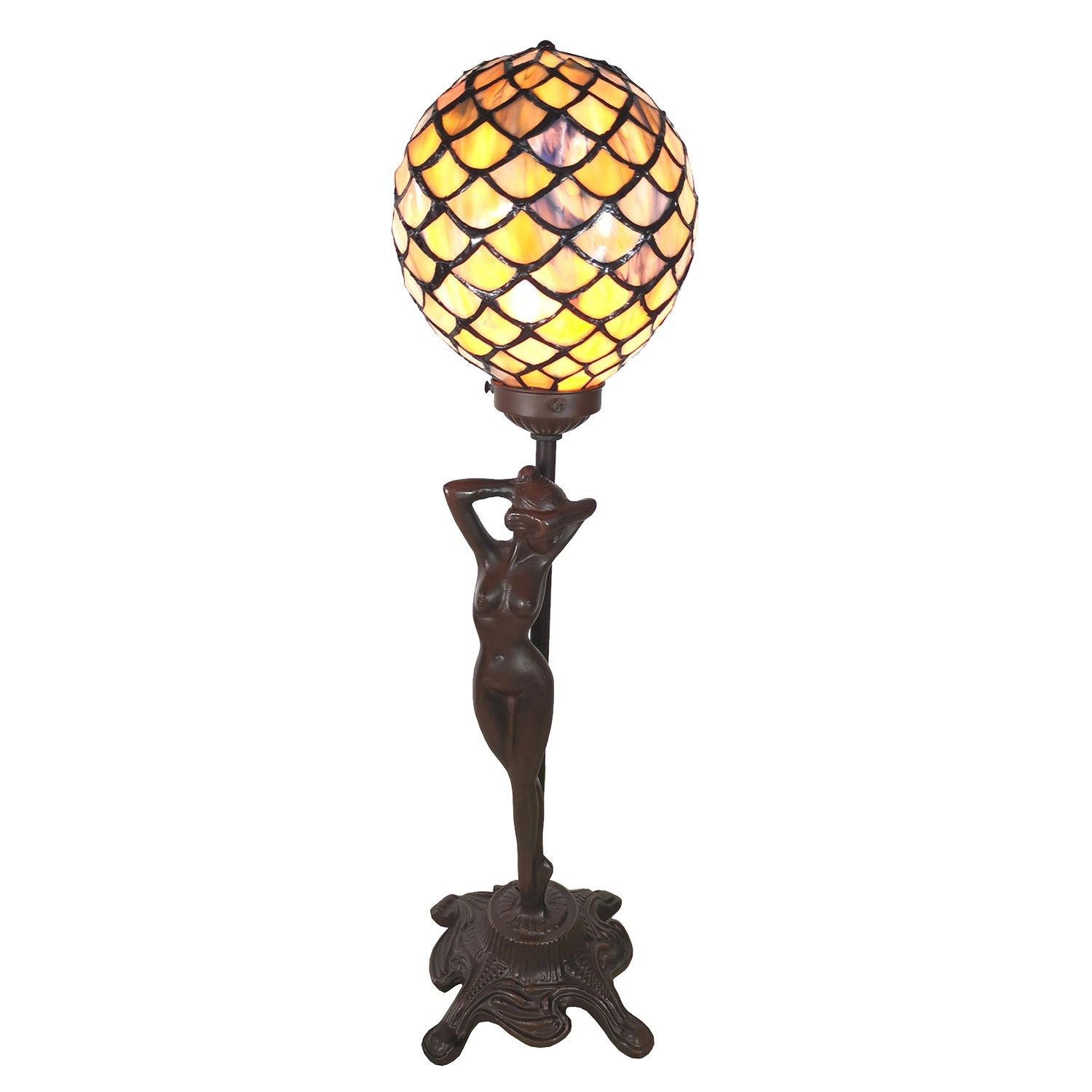 Stolní vitrážová lampa Tiffany Femme - 21*21*51 cm Clayre & Eef - LaHome - vintage dekorace