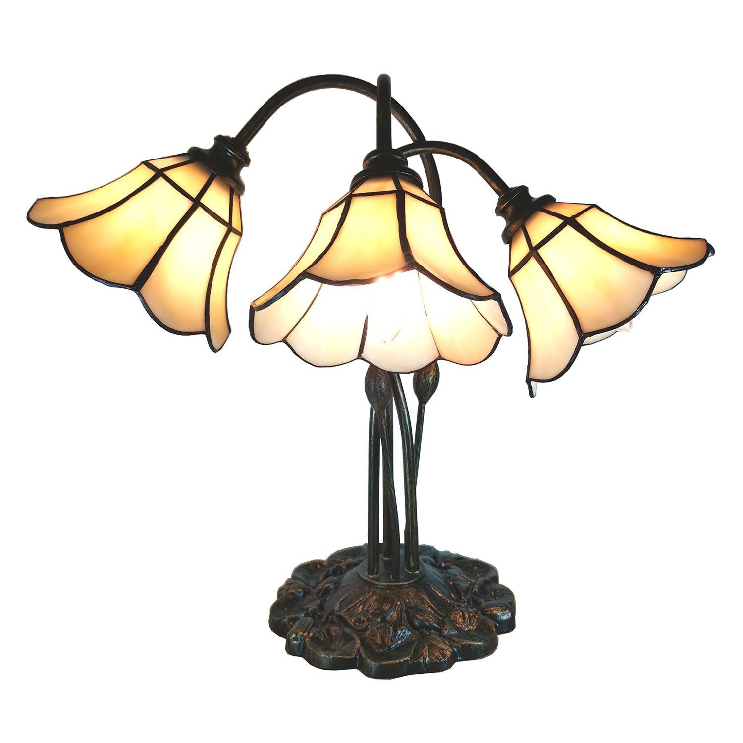 Stolní vitrážová lampa Tiffany Trois - 46*28*63 cm Clayre & Eef - LaHome - vintage dekorace