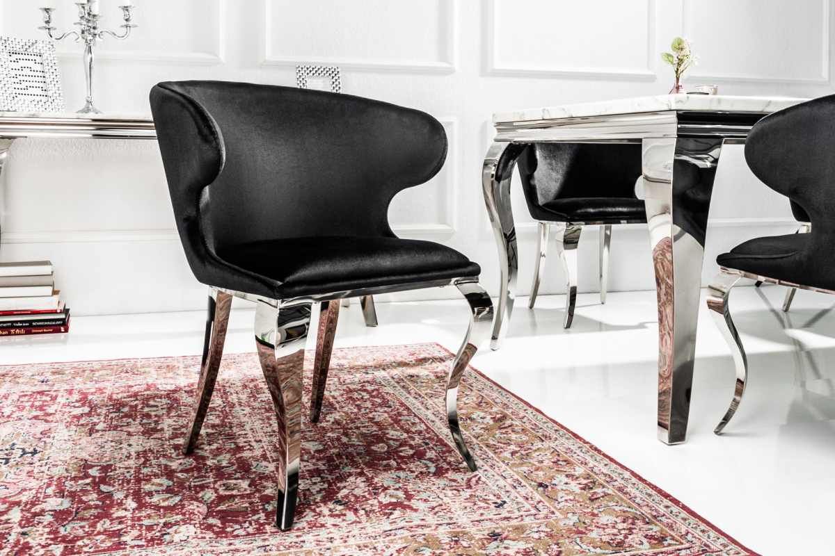 LuxD Designová židle Rococo II černý samet - Estilofina-nabytek.cz