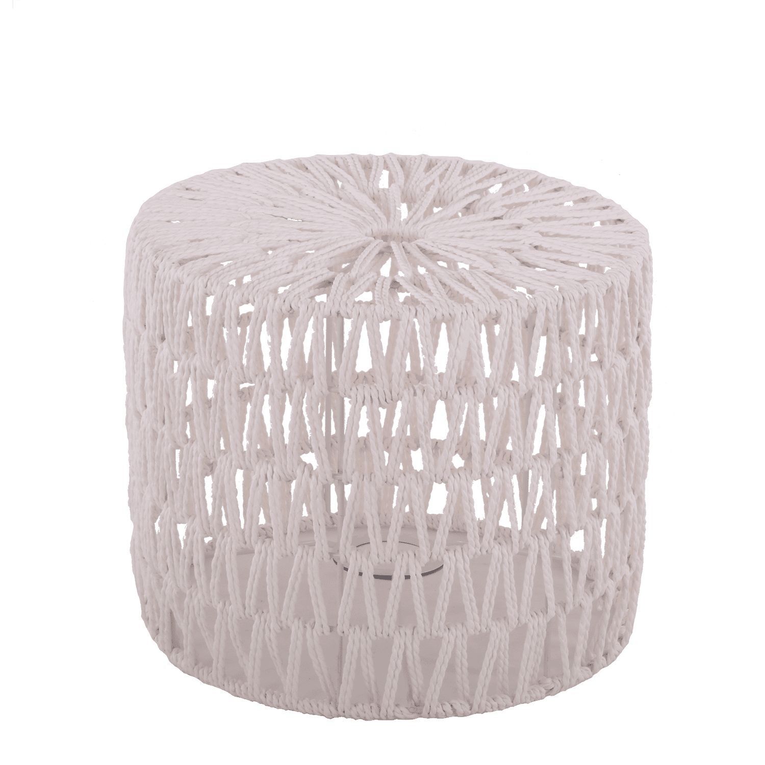 Bílé provázkové stínidlo na stolní lampu Luca cylinder - Ø 25*21,5cm / E27 Collectione - LaHome - vintage dekorace