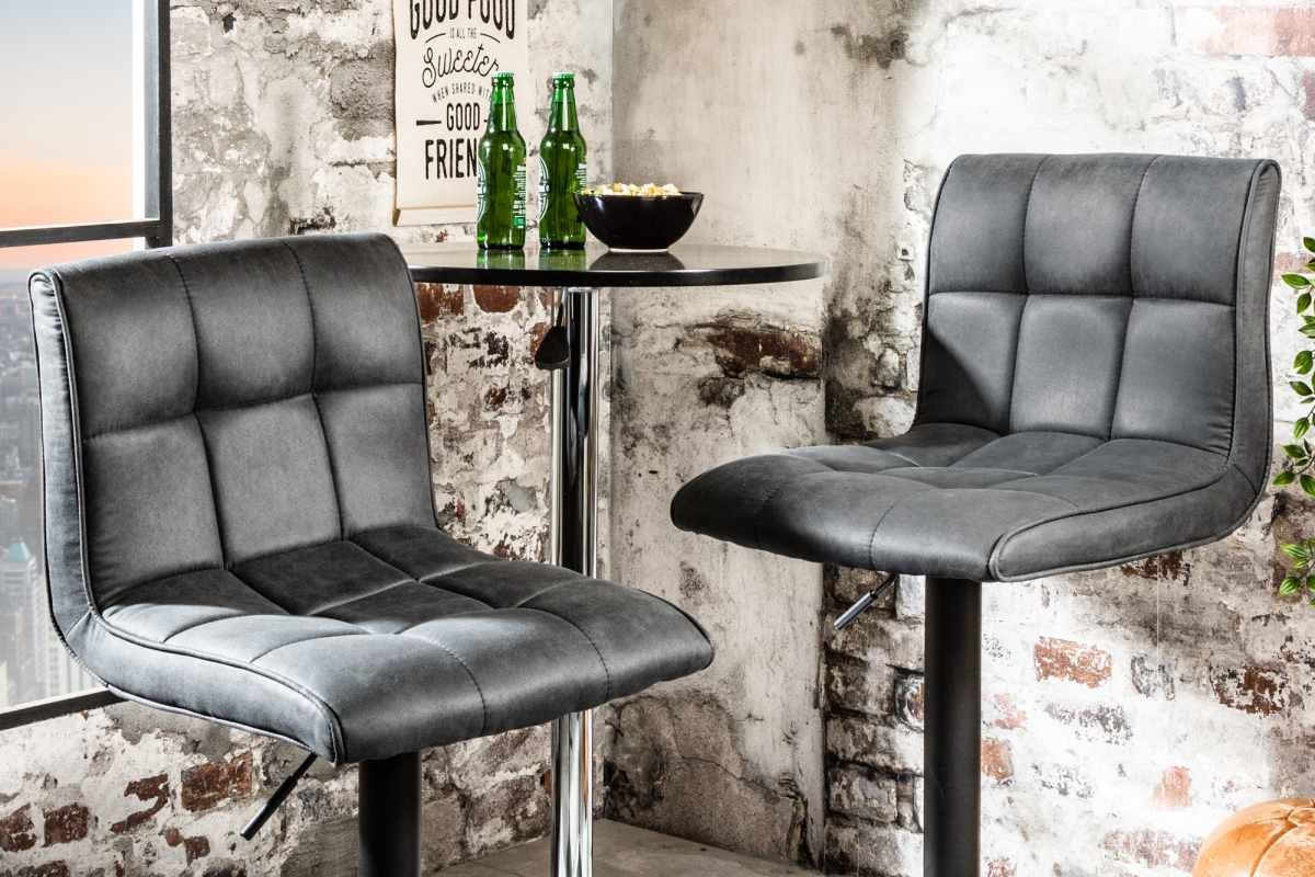 LuxD Designová barová židle Modern vintage šedá - Estilofina-nabytek.cz