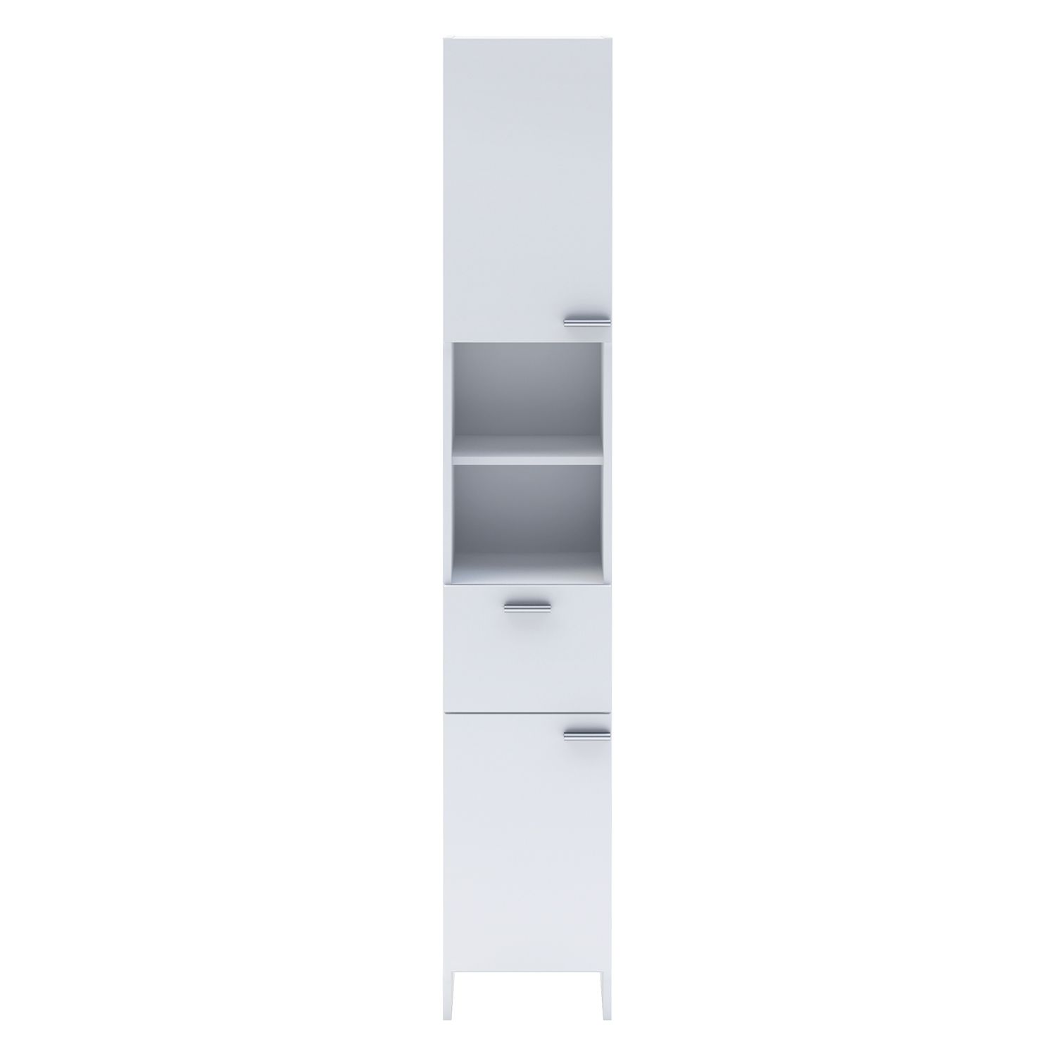 Vysoká skříňka 2 dveře + 1 zásuvka KORAL bílá - IDEA nábytek