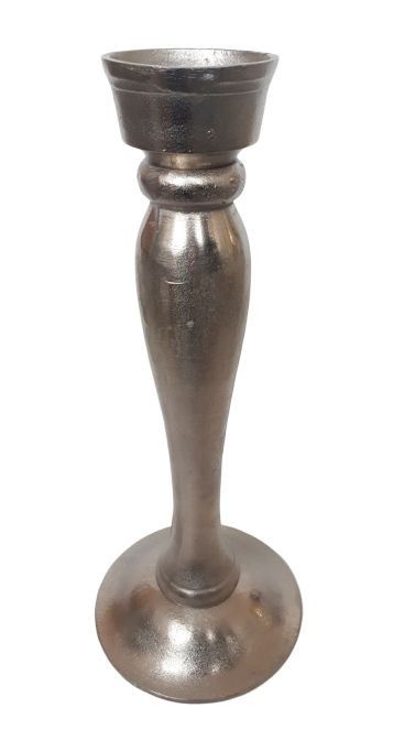Kovový stříbrný svícen  - Ø 16*39cm Ostatní - LaHome - vintage dekorace