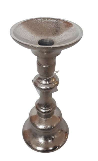 Kovový stříbrný svícen  - Ø 9*22cm Ostatní - LaHome - vintage dekorace