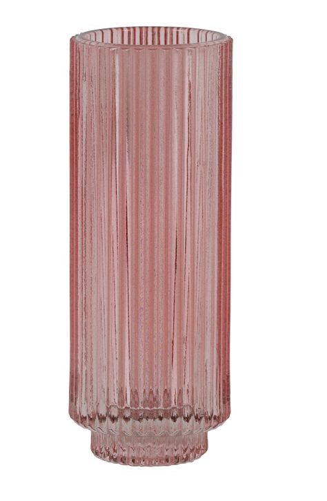 Růžový skleněný svícen Philon - Ø 6*16 cm Light & Living - LaHome - vintage dekorace