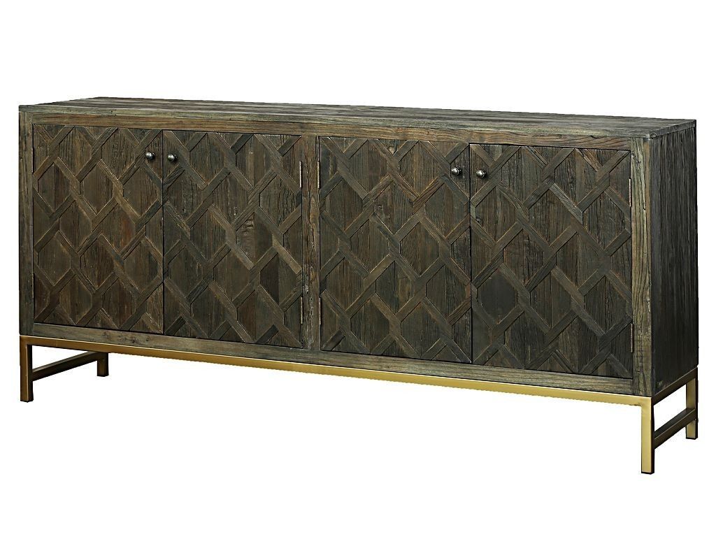 Kovovo-dřevěná konzolová komoda Elm - 205*48*92cm - LaHome - vintage dekorace