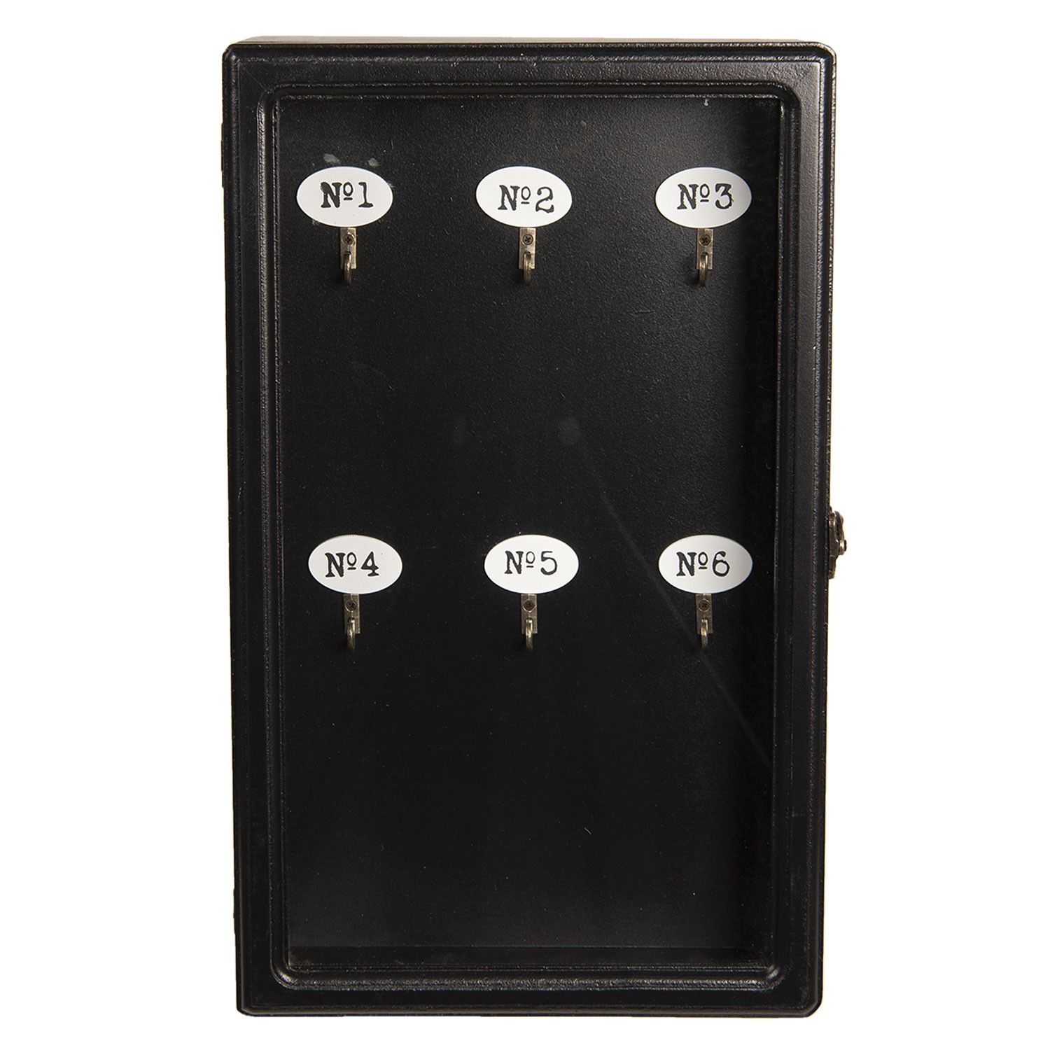 Černá dřevěná skříňka na klíče- 24*7*38 cm Clayre & Eef - LaHome - vintage dekorace