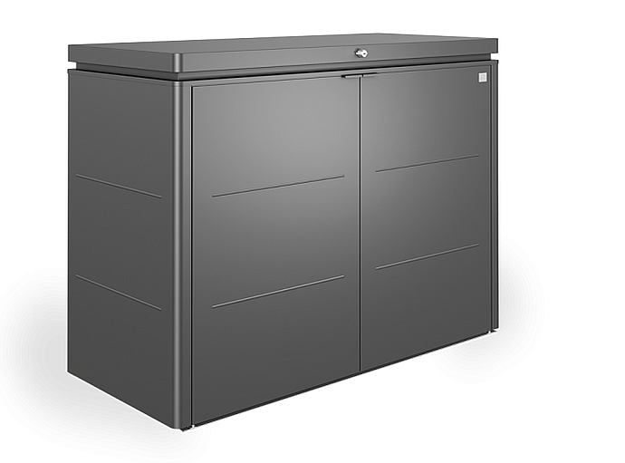 Biohort Víceúčelový úložný box HighBoard 160 x 70 x 118 (tmavě šedá metalíza) 160 cm (3 krabice) - i-zahradninabytek.cz