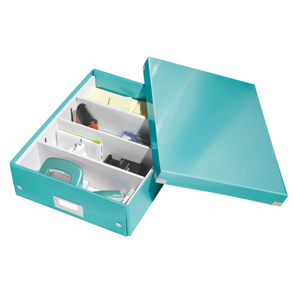 Zelený/tyrkysový kartonový úložný box s víkem 28x37x10 cm Click&Store – Leitz - Bonami.cz
