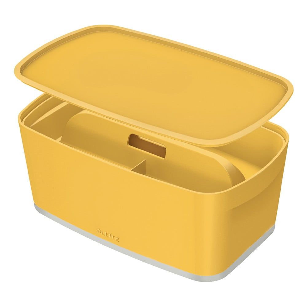 Žlutý úložný box s víkem MyBox – Leitz - Bonami.cz