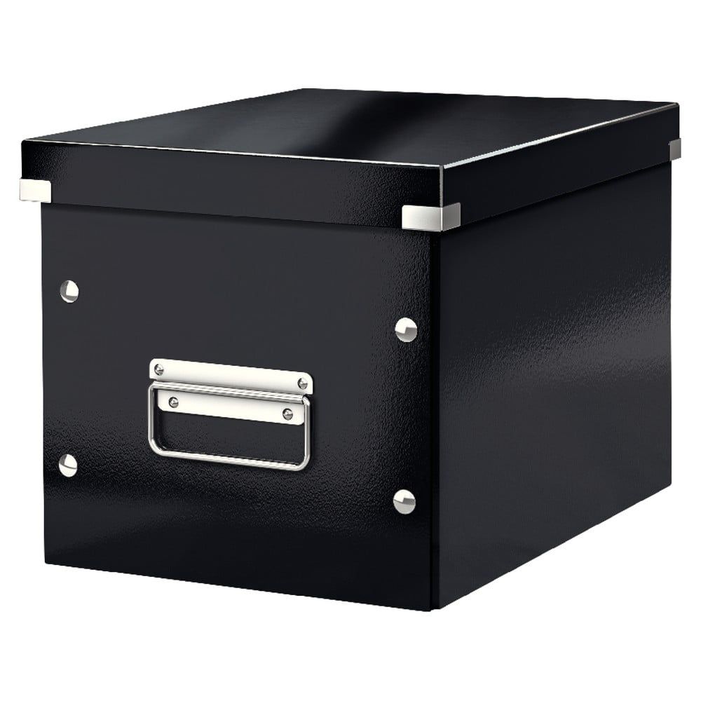 Černý kartonový úložný box s víkem 26x26x24 cm Click&Store – Leitz - Bonami.cz