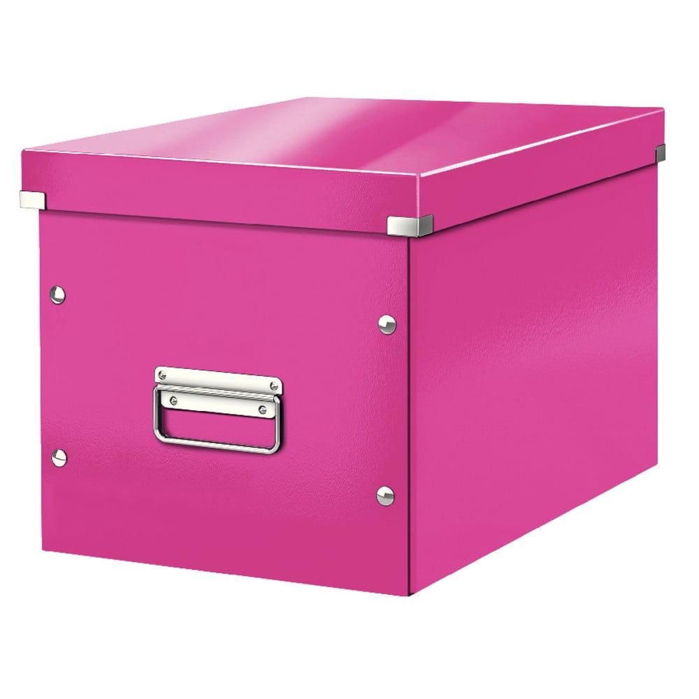 Růžový kartonový úložný box s víkem 32x36x31 cm Click&Store – Leitz - Bonami.cz