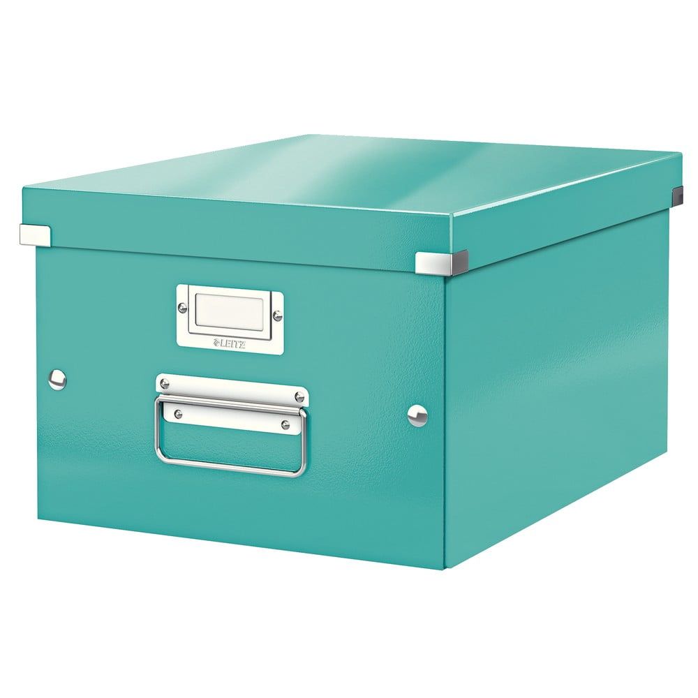 Zeleno-tyrkysový kartonový úložný box s víkem 28x37x20 cm Click&Store – Leitz - Bonami.cz