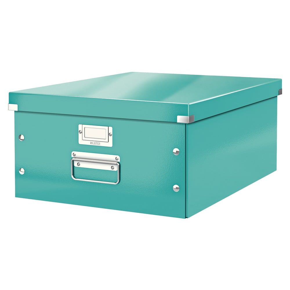 Zeleno-tyrkysový kartonový úložný box s víkem 37x48x20 cm Click&Store – Leitz - Bonami.cz