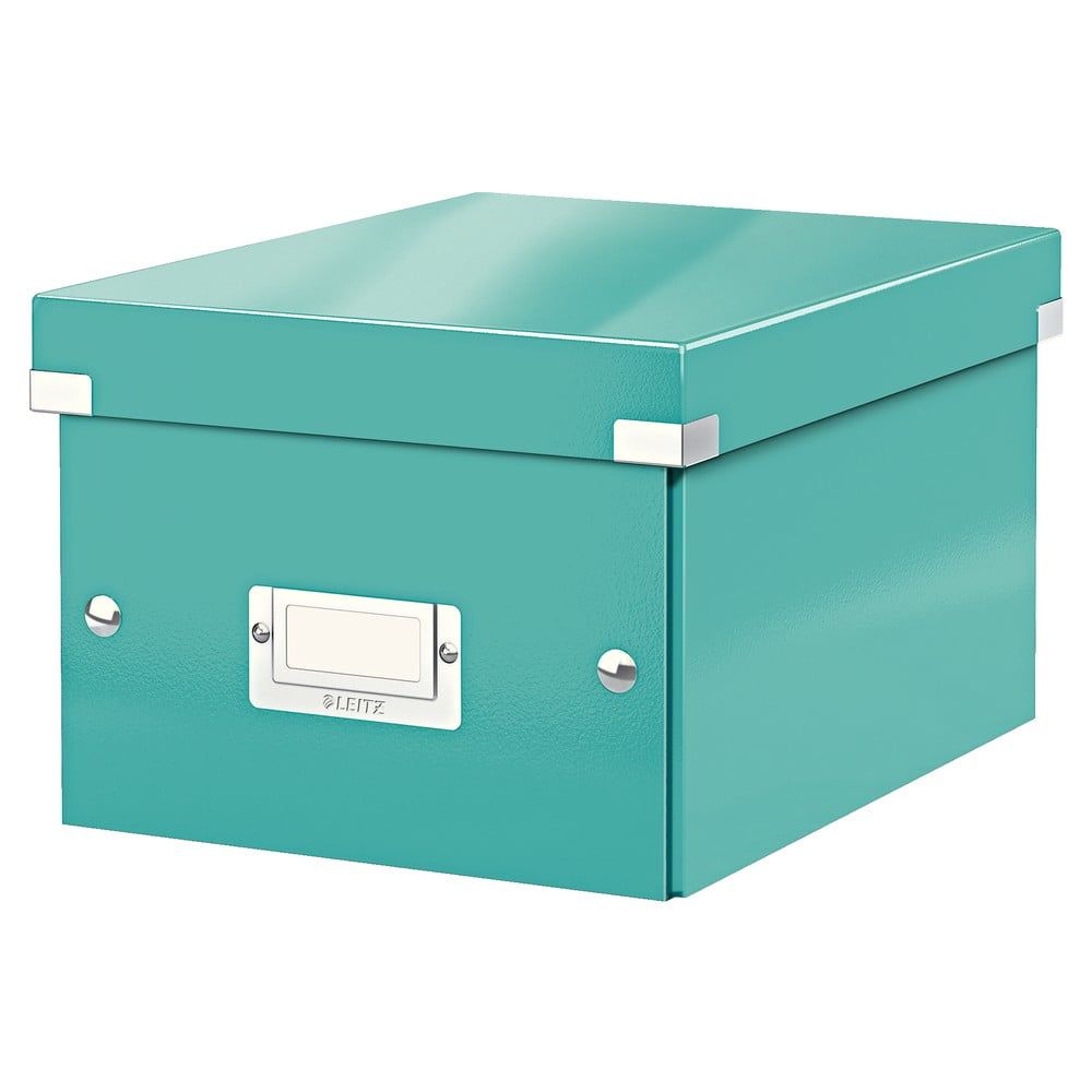 Zeleno-tyrkysový kartonový úložný box s víkem 22x28x16 cm Click&Store – Leitz - Bonami.cz