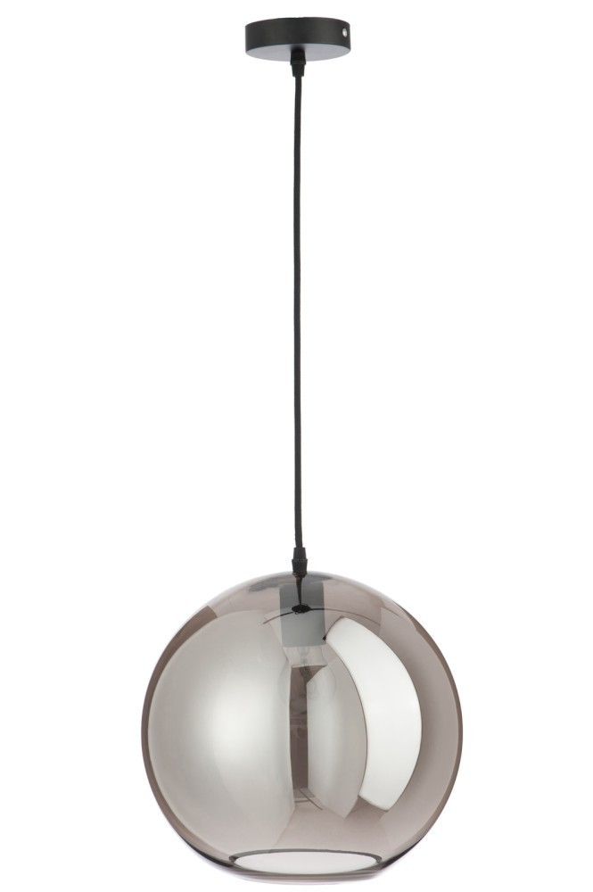 Závěsné skleněné kouřové světlo Ball silver - Ø 30*210 cm J-Line by Jolipa - LaHome - vintage dekorace