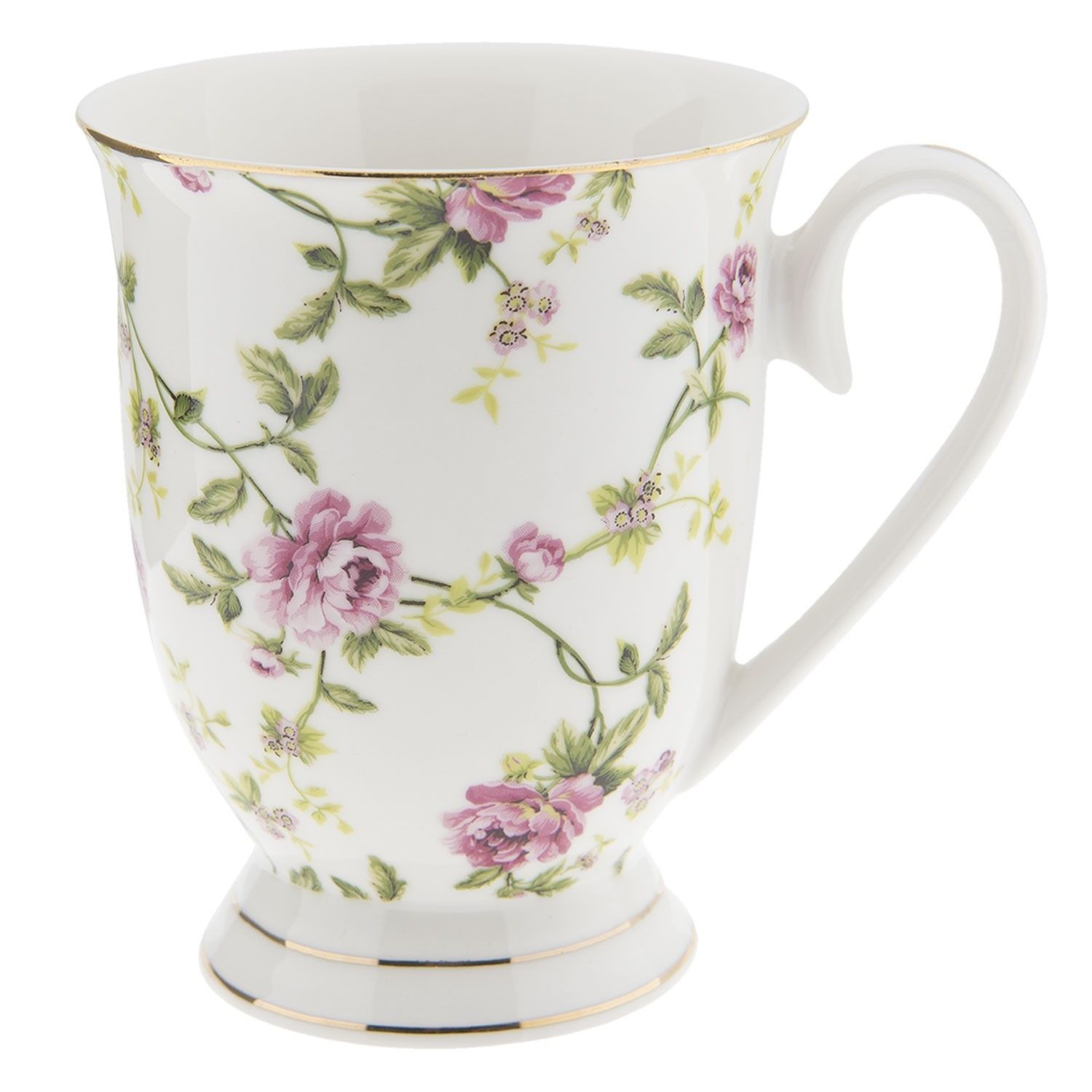 Porcelánový hrnek s květy Bouton de Rose -  11*8*10 cm Clayre & Eef - LaHome - vintage dekorace