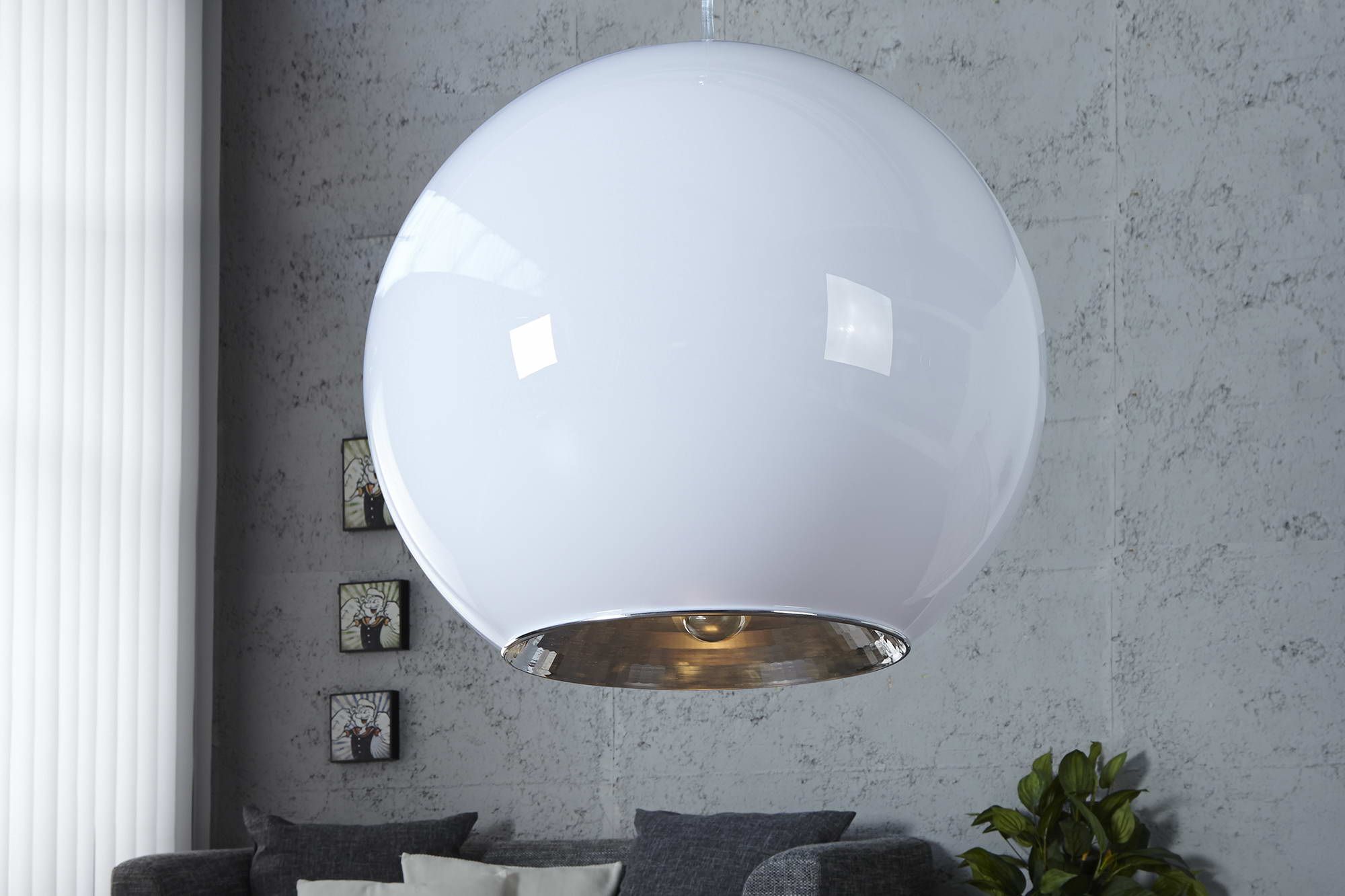 LuxD 16649 Lampa Sphere bílá závěsné svítidlo - Estilofina-nabytek.cz