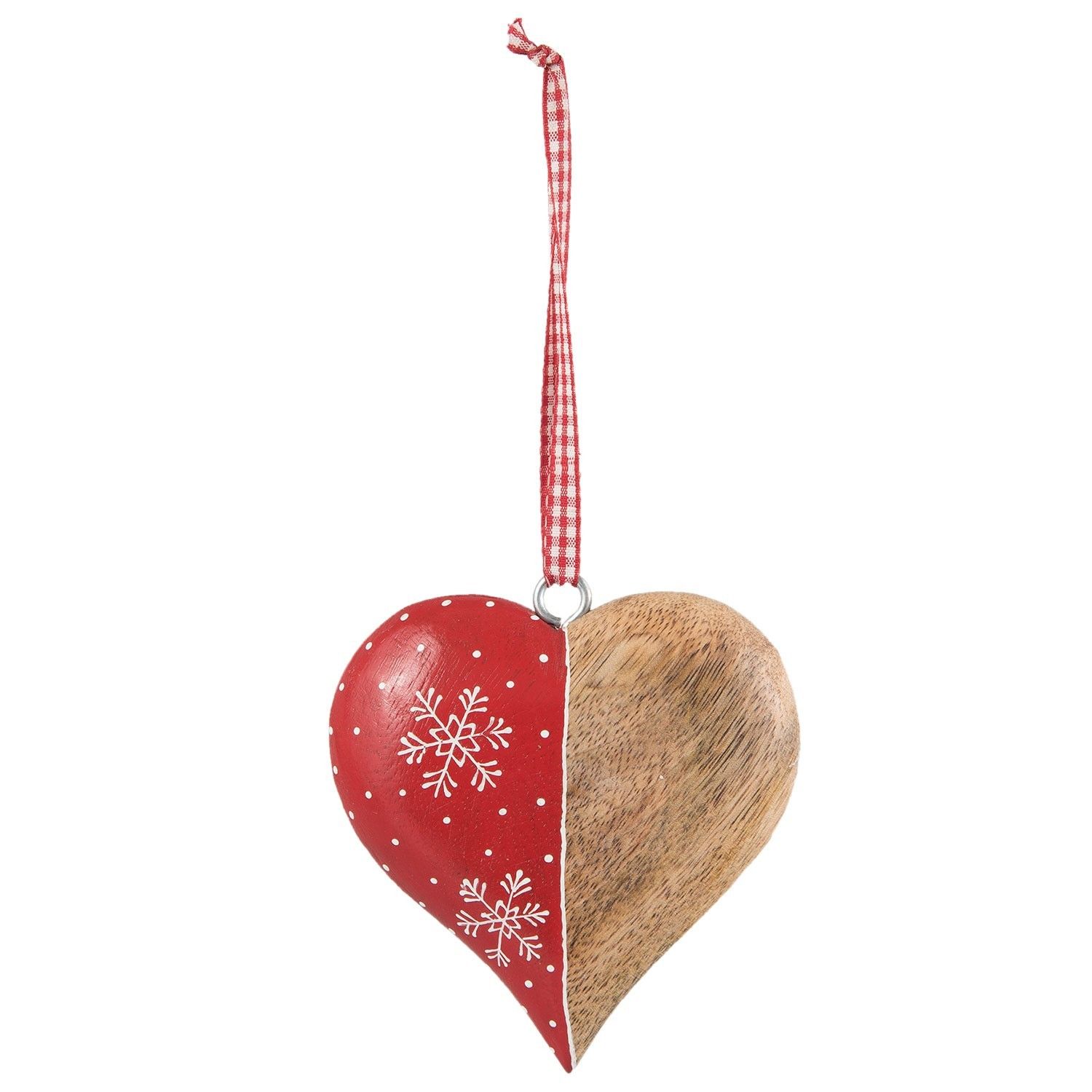 Dřevěné závěsné srdce  - 11*2*11 cm Clayre & Eef - LaHome - vintage dekorace