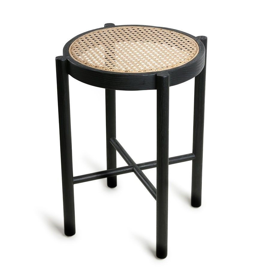 Černý retro dřevěný stolek Webbing - 35*35*50 cm HKLIVING - LaHome - vintage dekorace