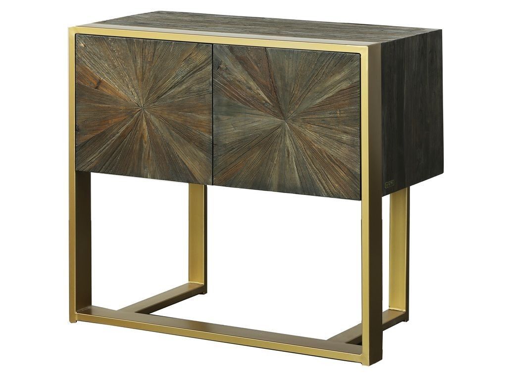 Kovovo-dřevěný konzolový stolek  Mark - 84*45*76cm - LaHome - vintage dekorace