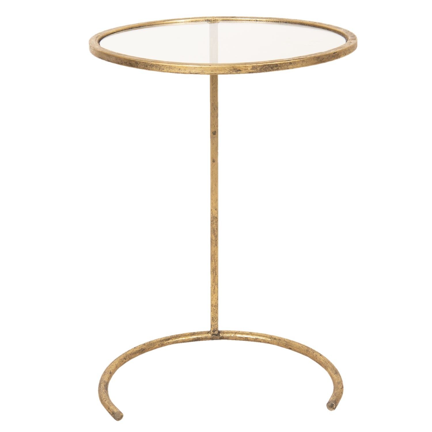 Zlatý kovový odkládací stolek - Ø 38*56 cm Clayre & Eef - LaHome - vintage dekorace