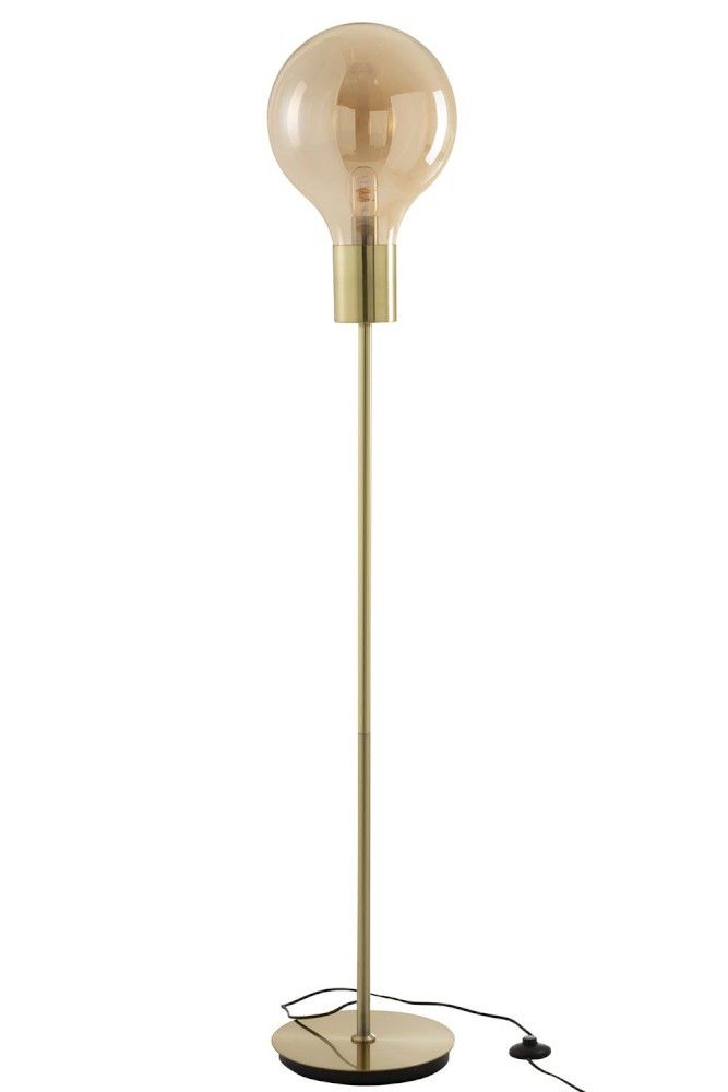 Zlatá skleněná stojací lampa ve tvaru žárovky Baloon - Ø 30*160cm J-Line by Jolipa - LaHome - vintage dekorace